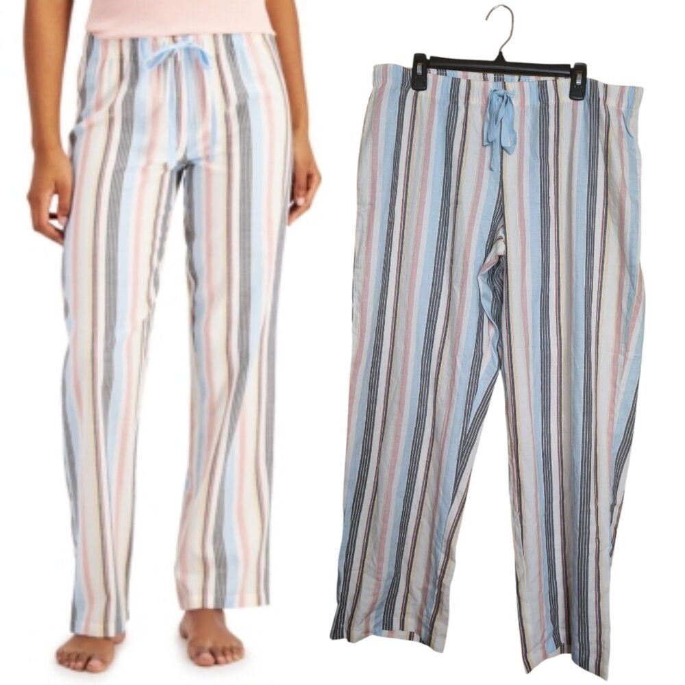 New Jenni Woven Pajama Pants Stripe XL  $29.50 Blue, White , Pink ,Red, Yellow